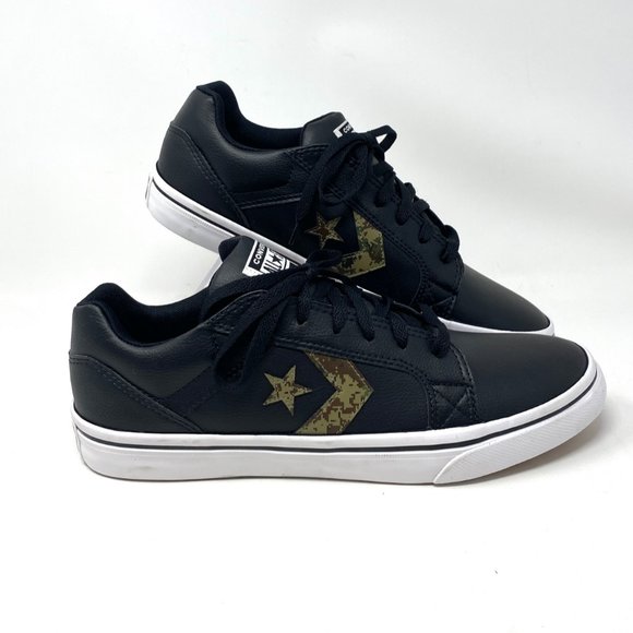 Converse Men's Size 11 170124F El Distrito 2.0 Faux Leather Black Camo Sneakers - Picture 4 of 10